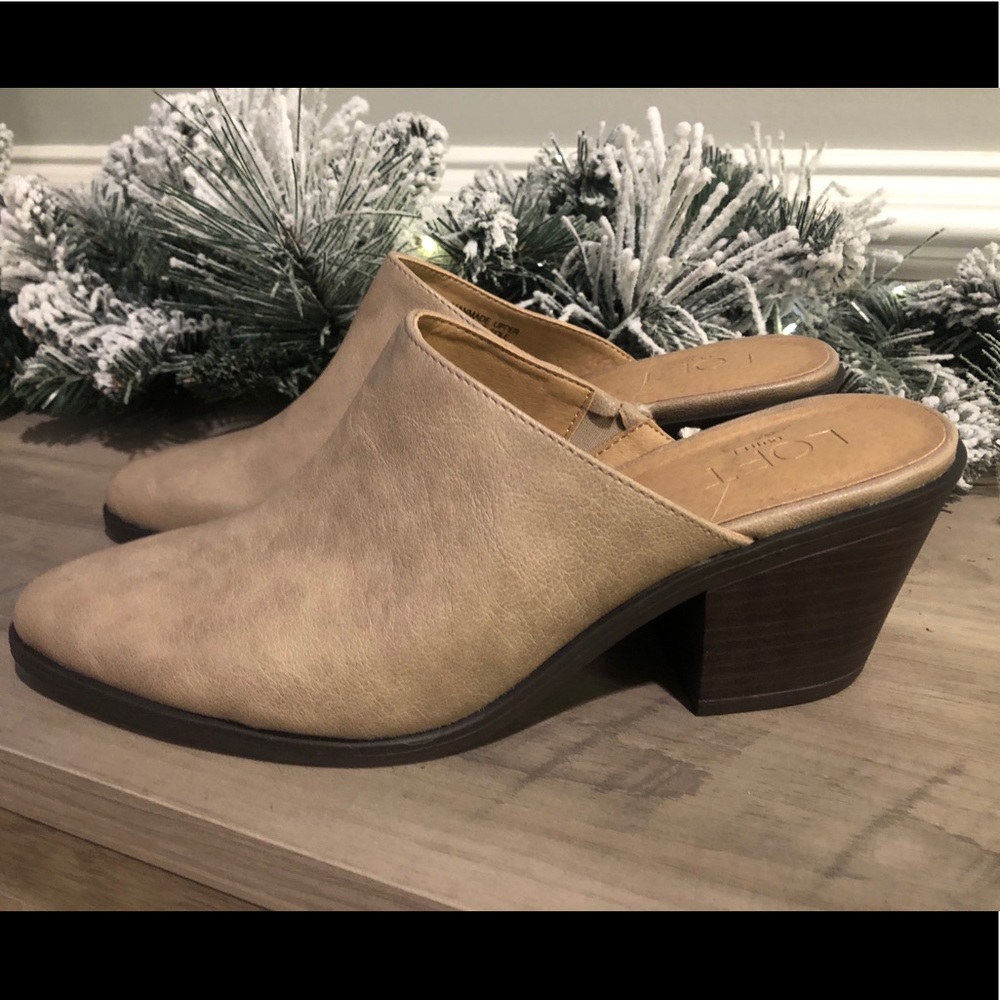 LOFT - gray heeled mules. Women’s- size9